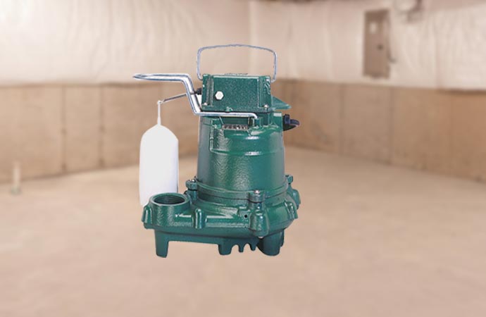 Zoeller sump pumps for basement and crawl space water management.