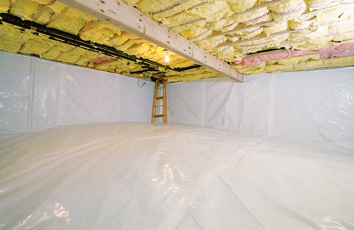 Vapor barrier in the crawl space