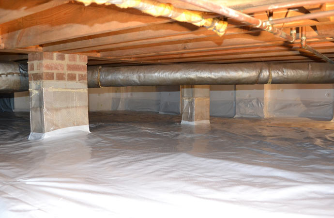 Installed crawl space insulation install