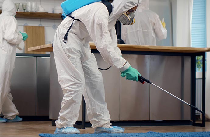 Disinfecting service for commercial food building